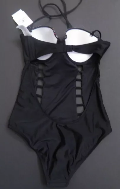 Volcom Womens Black Simply Solid One-Piece Swimsuit Desert drifter-Small 3