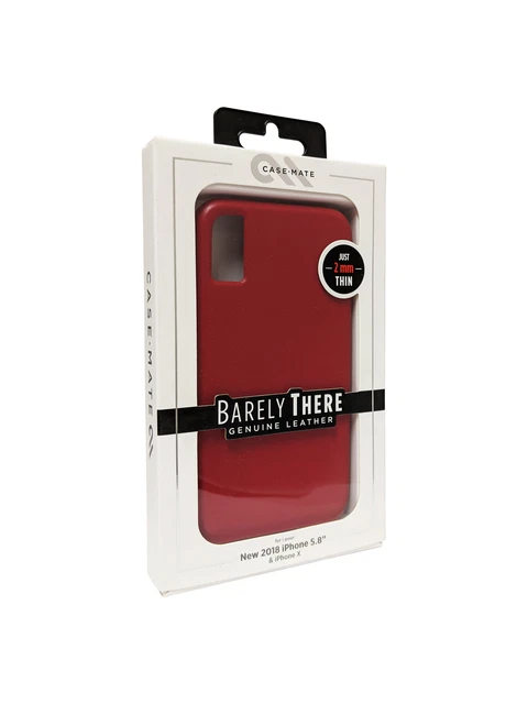 Case-Mate Barely There Leather Case for iPhone XS/X - Red