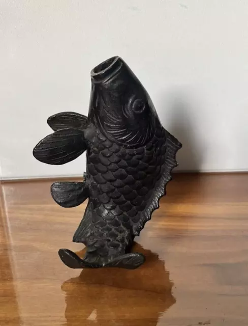 Vintage Japanese Bronze Koi Sculpture c. early 20th century