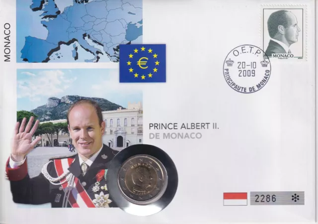 AV-VD Numisbrief Monaco 2009 2 Euro Fürst Albert II.  705 3