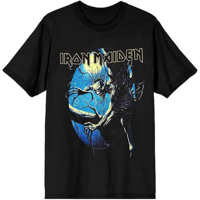 Men's Iron Maiden Fear Of The Dark Oval Eddie Moon T-shirt X-Large Black