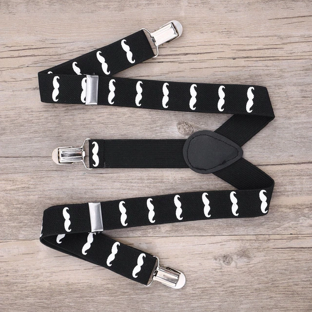 1 pz sospensioni modello barba a forma di Y cinturino elatico bretelle 3 clip fibbia