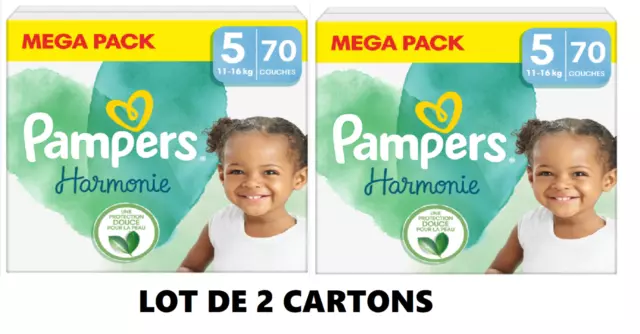 Lot 140 couches Pampers HARMONIE taille 5 (11-16 kg)