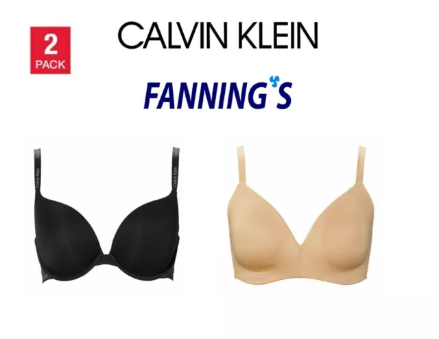 Calvin Klein Ladies' Women's Wirefree Tagless Bra 2 pack K53
