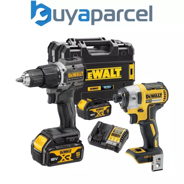 Paquete doble sin escobillas Dewalt 18v XR - taladro combinado compacto + controlador de impacto