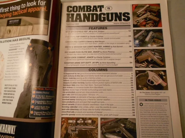 COMBAT HANDGUNS MAGAZINE September 2008 Dark Alley Ambush M629 Charter ...