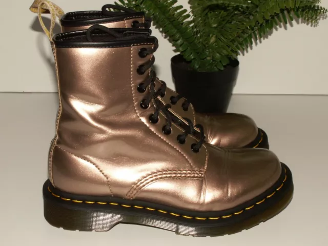DR. MARTENS 1460 VEGAN CHROME rose gold boots 8 eye UK 4 EU 37 US 6 79.00 PicClick UK