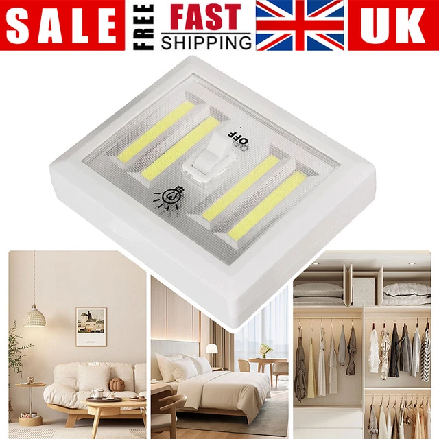 LED BATTERY OPERATED Light Switch Night Light Cordless Bright 4Cob