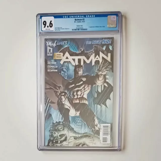BATMAN #2 JIM LEE VARIANT CGC 9.6 The New 52! 2011 DC 1st App William Cobb Talon