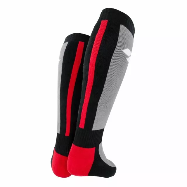 MotoGP Knee Length Motorcycle Boot Race Sock Maximum Cushioning Grey Black Red 2