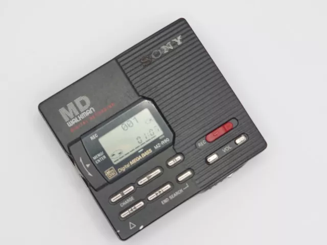 Working SONY minidisc MD walkman recorder MZ-R90 RARE BLACK