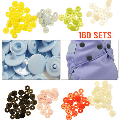 LIHAO 150 Set 15 Colori T3 Bottoni a Pressione Bottoni Automatici in Plastica 