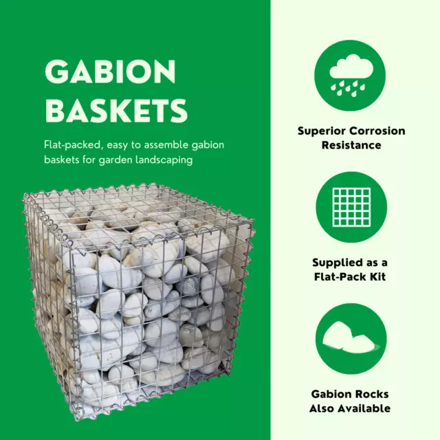 Gabion Baskets 10 Gauge Galvanised Wire Baskets for Retaining Walls