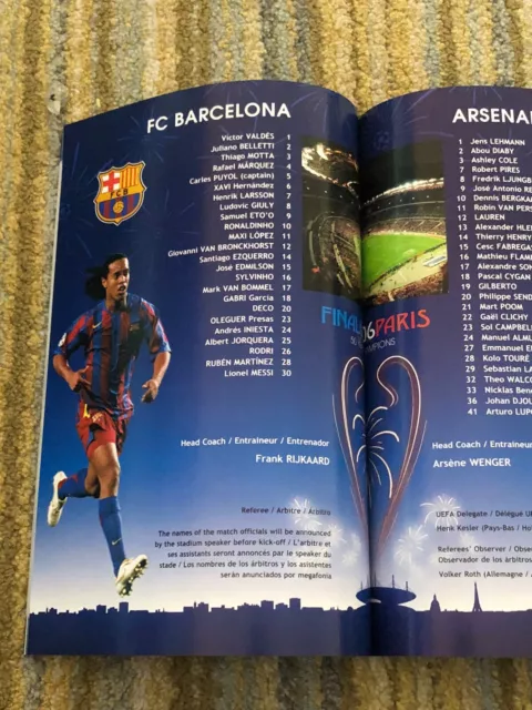 Barcelona v Arsenal - 2005/06 - final de la UEFA Champions League - programa oficial 3