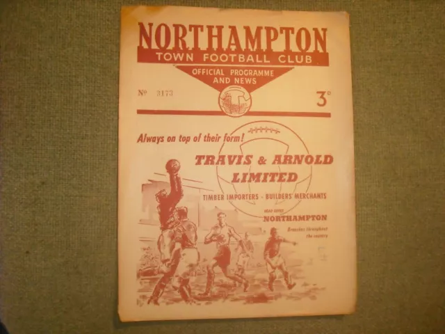 Northampton Town  V  Exeter City  (Div 3 South)  12-4-58  Rare