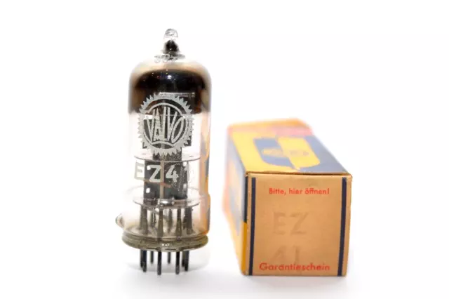 Vintage Valvo / Mullard EZ41 / EZ 41 Rimlock Zweiweg-Gleichrichter Röhre, NOS