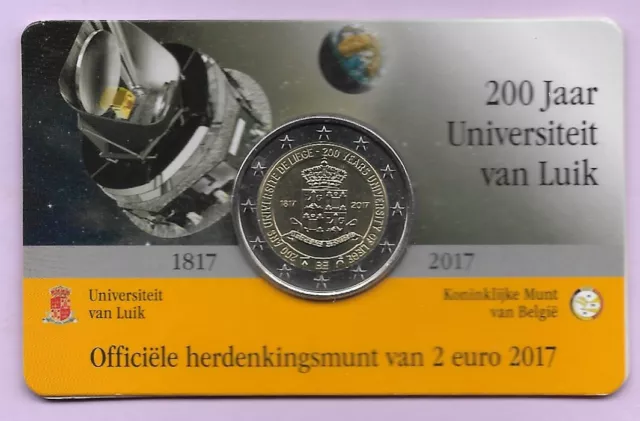 Coincard 2 Euro BU BELGIQUE 2017 - Université de Liège , Version en Flamand, 2 €