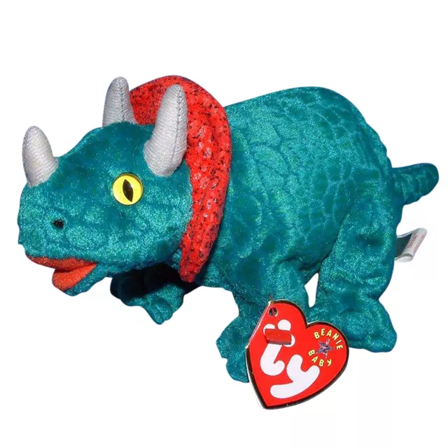 Ty Beanie Baby Hornsly - MWMT (Triceratops 2000) Dino Dinosaur