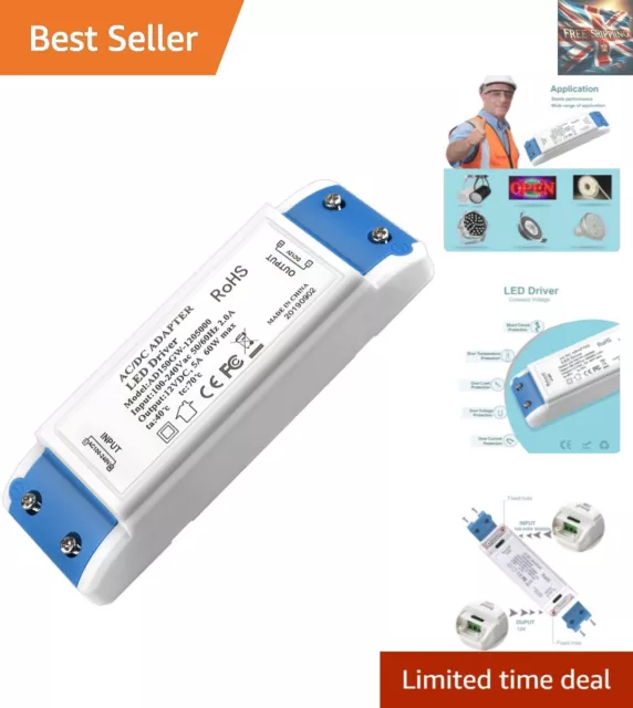 60W LED Driver 240V to 12V Transformer - Constant Low Voltage Power Supply