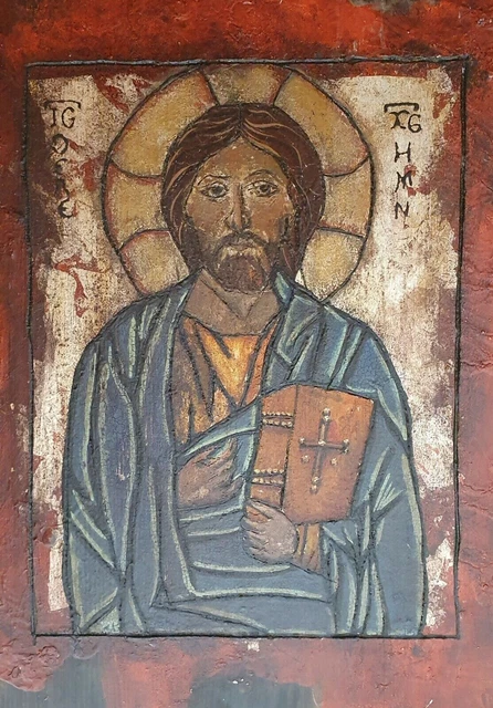 Jesus Christus Pantokrator Große Seltene russische antike Ikone kyrillische