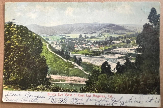 Los Angeles Birds Eye Aerial View California Vintage Postcard c1900