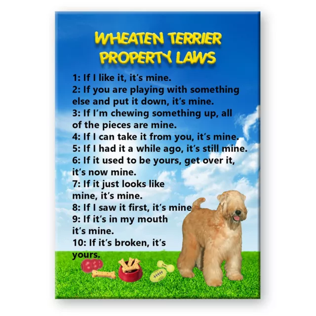 WHEATEN TERRIER Property Laws MAGNET DOG Steel Cased