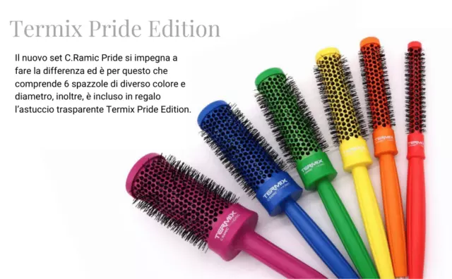 Spazzola Capelli Termica Termix C-Ramic Pride Edition Kit 6 Pezzi Ceramic Ionic 3