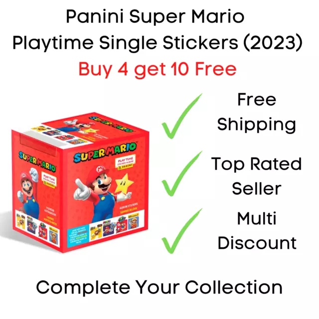 Panini Super Mario Playtime Single Stickers (2023) - Buy 4 get 10 Free