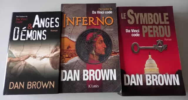 Lot de trois livres Dan BROWN Broché Grand format (N°3878)