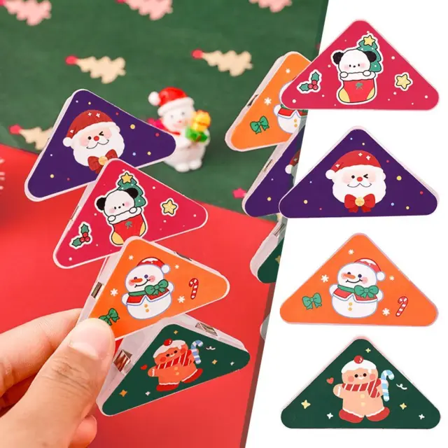 Christmas Triangular Plastic Clip Photo Folder Note Cute Corner Folde New X1✨t