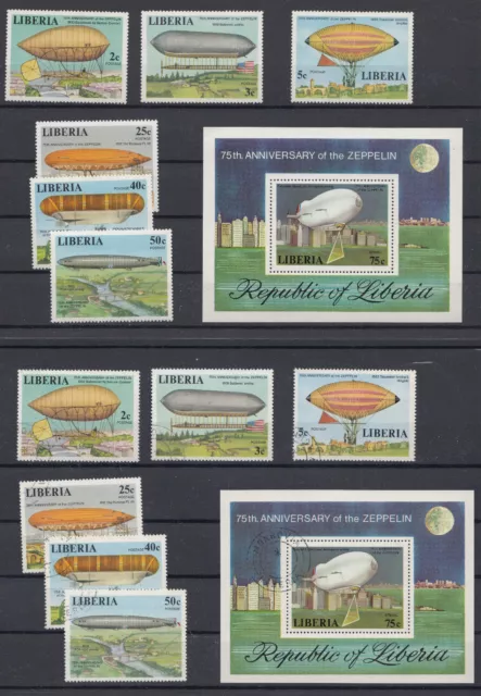 Briefmarken Liberia  1054-59 A Zeppelin Xx+O