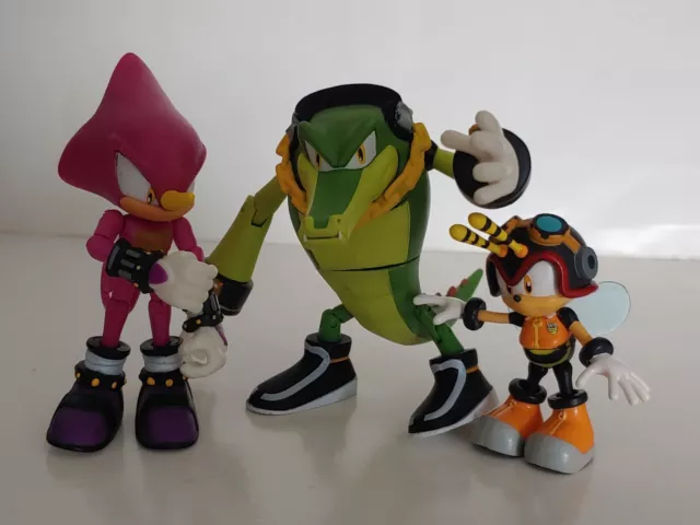 Sonic The Hedgehog Team Chaotix Figure Set Charmy Bee Espio Vector Sega  Jazwarez