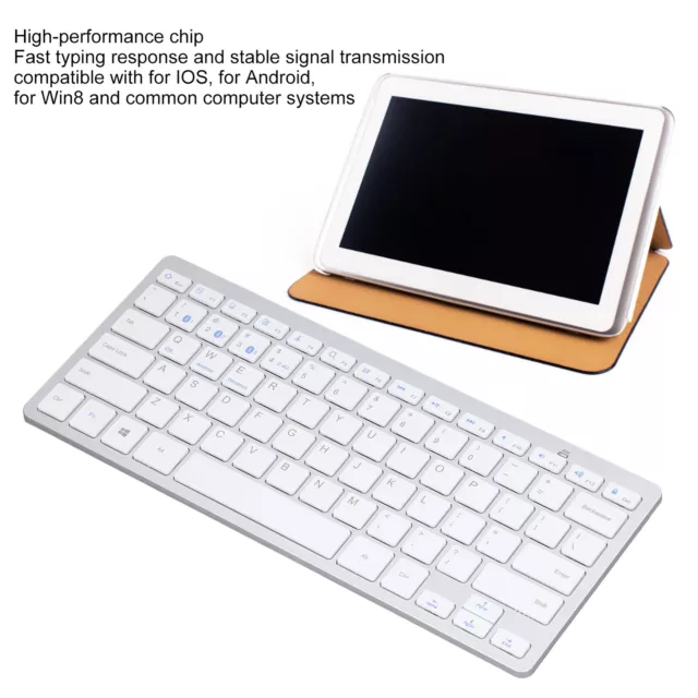 BT Keyboard Tablet PC Ultra Slim 78 Keys White Wireless BT Keyboard For IOS QCS