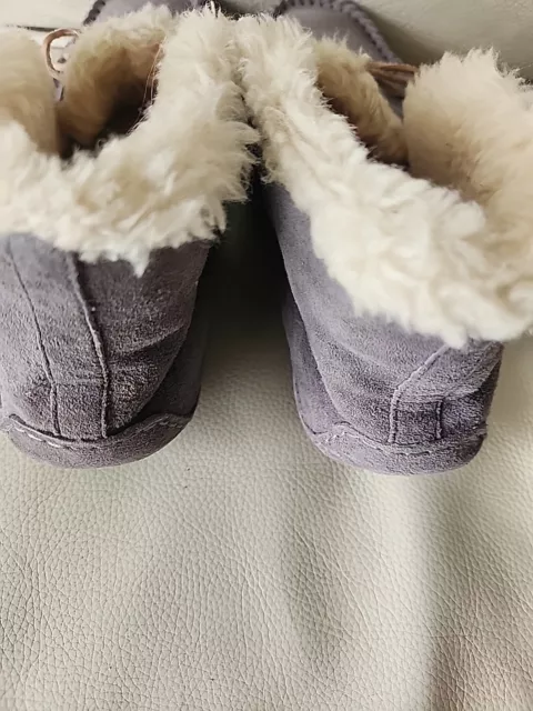 UGG Shoes Women's Gray Alena 1004806 Shearling Wool Moccasins Slippers - Size 9 3