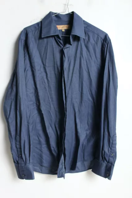 M&S Collezione Mens Long Sleeved Shirt - Blue - Size M Medium (d99)