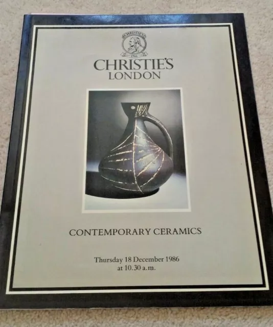 Christie's London Contemporary Ceramics 18th Dec 1986 Auction Catalogue