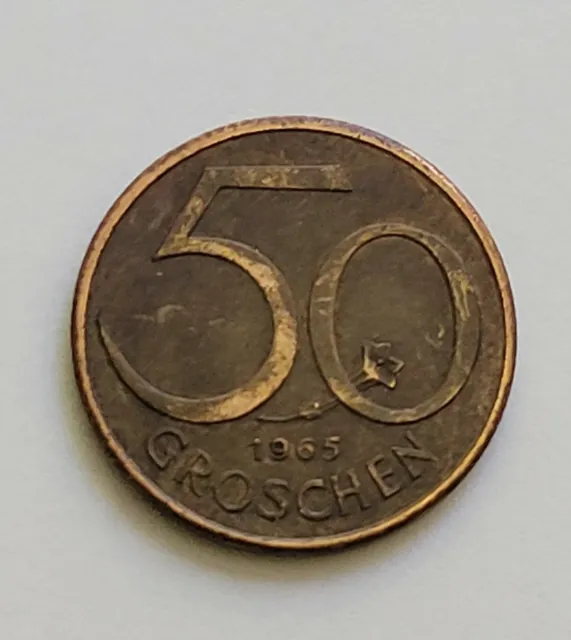 Austria 1965 - 50 Groschen  Coin - Austrian Shield - BT-059 2