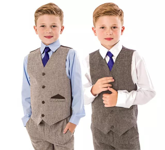 Abiti Ragazzi Ragazzi Tuta da Matrimonio Tweed Cappotto Vita Pagina Bambino Bambino Festa Formale
