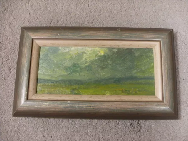 HERMANN ELLER Ölgemälde "Landschaft"   30 x 17,5 cm