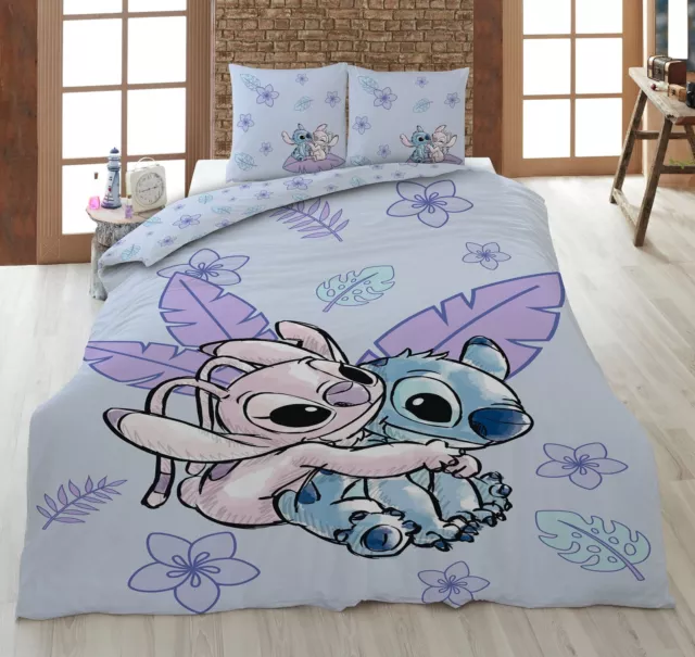 Disney Lilo Et Stitch Linge de Lit Réversible 2tlg 135 X 200 CM 100% Coton