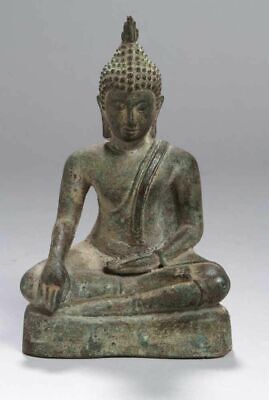Original Antique Buddha bronze statue H 16 CM THAILAND circa 1700
