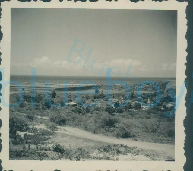 1940s St Johns charity worker photo, Antigua View towards sea 2.5"