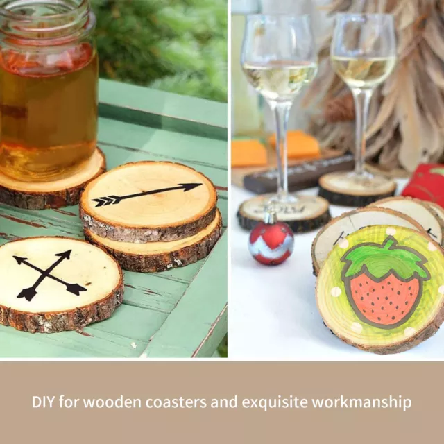 Wood Slices Round Pine Logs DIY Crafts Painting Wedding Party Decor(9-10cm) Eom