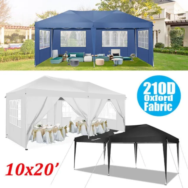 CANOPY TENT 10X20FT Pop Up Instant Tent Outdoor Canopy Gazebo with 6 ...