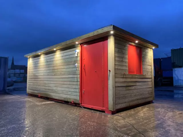 21ft x 9ft Cladded Shipping Container Office with Canopy ( Cornwall )