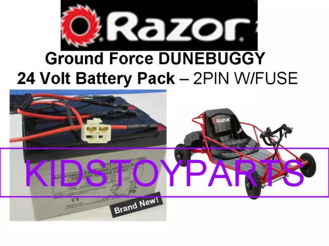 New! 24V Battery Pack for Razor GROUND FORCE DUNEBUGGY V1+ 2 pin w/fuse