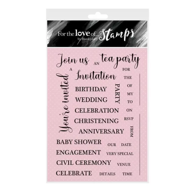 Hunkydory Crafts You're Invited Clear Stamp Set Party Wedding Invitation Making