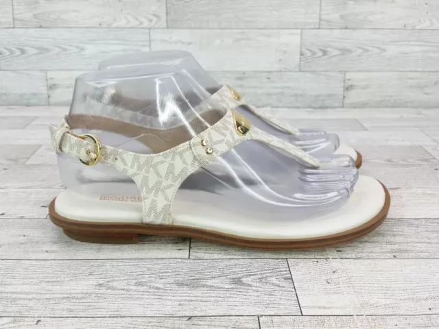 Michael Kors Vanilla Signature Thong Sandals Shoes PV19K T-Strap Sandals 6.5 M