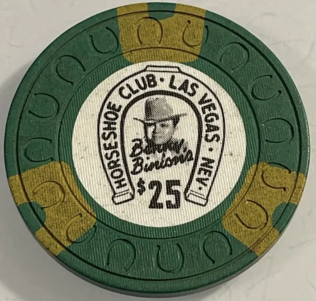 1970's BINION'S HORSESHOE CLUB $25 Casino Chip LAS VEGAS Nevada Free Shipping