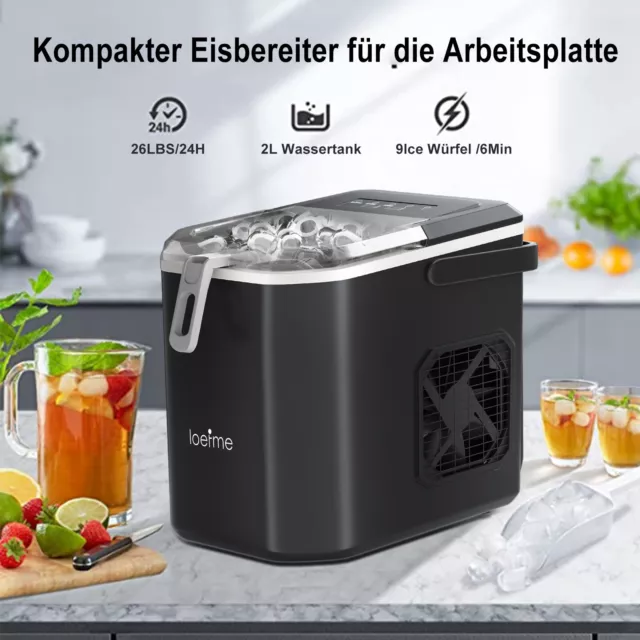 1.2L Eiswürfelmaschine Eiswürfelbereiter Eiswürfel IceMaker Eis Maschine 12kg DE